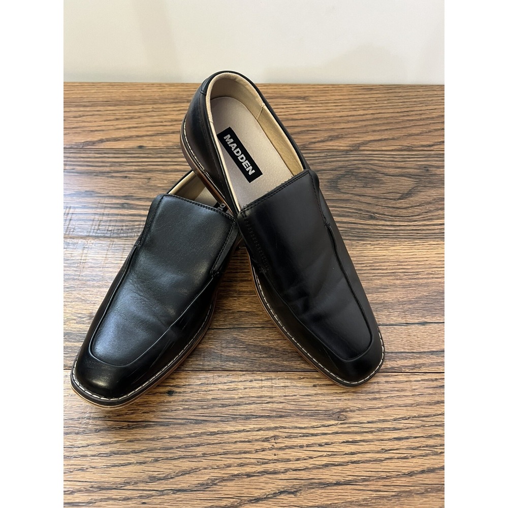 MADDEN Men's Black Loafers Size 9 Slip-On Dress Shoes Business Casual Comfort